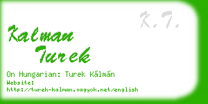 kalman turek business card